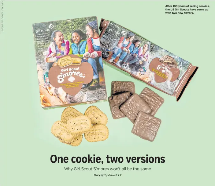  ??  ?? After 100 years of selling cookies, the US Girl Scouts have come up with two new flavors.