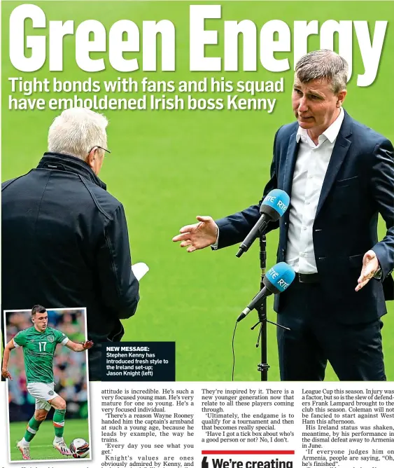  ?? ?? NEW MESSAGE: Stephen Kenny has introduced fresh style to the Ireland set-up; Jason Knight (left)