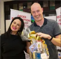  ??  ?? Triona McCarthy, brand ambassador, and Conor Casey from Wexford who was presented with a hamper.