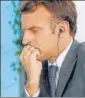  ?? AP ?? French President Emmanuel Macron at the G7 talks.