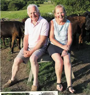  ?? PHOTOS: LORRAINE TEEVAN ?? June and Ken Burke on their farm in Mayo; (inset left) June’s half-acre garden.