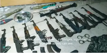  ?? (IDF/Reuters) ?? THE IDF displays weapons found in Shifa Hospital in Gaza City, last week. Allegation­s that IDF soldiers committed rape during their latest counter-terrorism operation in Shifa were revealed to have been fabricated in order to incite fury, the writer notes.