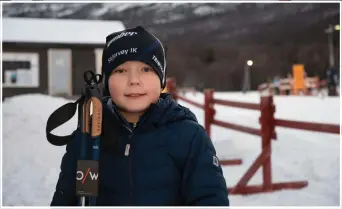  ?? FOTO: ISABELL HAUG ?? FORNØYD: Sander Nikolaisen Simonsen (9) fra Skjervøy deltok på rennet. Han synes det gikk bra.