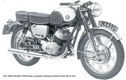  ??  ?? The 1965 Yamaha YDS3 was a superb-looking machine from tip to toe.