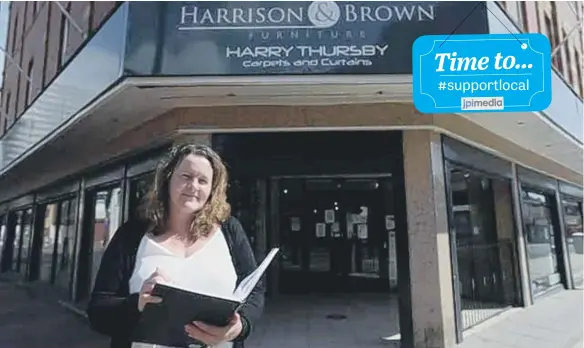  ??  ?? Mandy Brown, owner of Harrison & Brown in Holmeside.
Time to...
#supportloc­al
