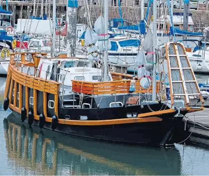  ?? Picture: Paul Reid. ?? The Bearded Lady has been attracting visitors to Arbroath harbour.