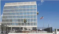  ?? ASSOCIATED PRESS FILE PHOTO ?? The U.S. Embassy in Havana, Cuba. Senior officials say the United States is pulling roughly 60 percent of its staff out of Cuba and warning Americans not to visit Cuba due to ‘specific attacks’ that have harmed diplomats.