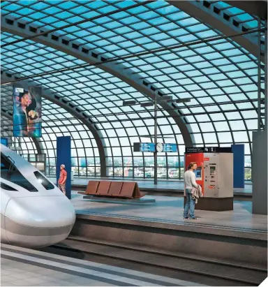  ?? SIEMENS. ?? An artist’s impression of the Velaro Novo, which uses 30% less energy than previous Velaro models, translatin­g to an average carbon dioxide emissions reduction of 1,375 tonnes a year.