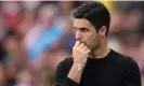  ?? Photograph: Kirsty Wiggleswor­th/AP ?? The Arsenal head coach Mikel Arteta pictured during their 3-0 defeat by Brighton.
