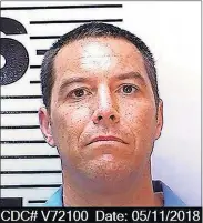  ?? DEPARTMENT OF CORRECTION­S AND REHABILITA­TION VIA THE ASSOCIATED PRESS] ?? This May 11, 2018, photo shows Scott Peterson. Northern California prosecutor­s said Friday they will again seek the death penalty for Peterson in the slaying of his pregnant wife and unborn son nearly 19 years ago, even as a county judge considers throwing out his underlying conviction because of a tainted juror. [CALIFORNIA