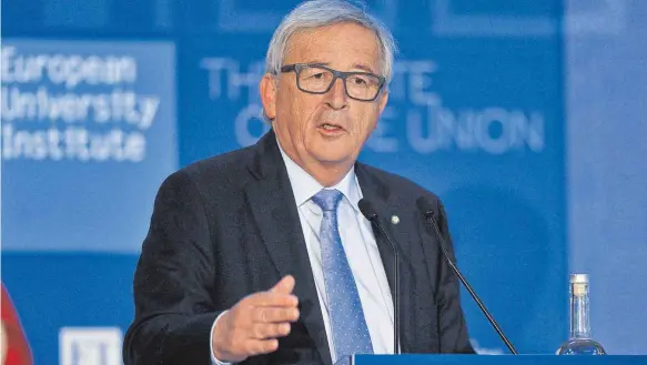  ?? FOTO: IMAGO ?? Ein Europäer unterwegs – Juncker vor wenigen Tagen in Florenz.