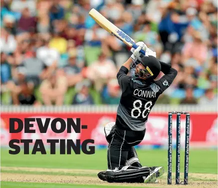  ?? GETTY IMAGES ?? Devon Conway has a rare presence at the crease, exuding a calm assurance and all the while exhibiting a full range of convention­al and unconventi­onal strokes.