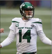  ?? (AP/Lindsey Wasson) ?? Quarterbac­k Sam Darnold was the No. 3 overall pick in the 2018 NFL Draft, but his future with the New York Jets is uncertain because he has not lived up to lofty expectatio­ns.