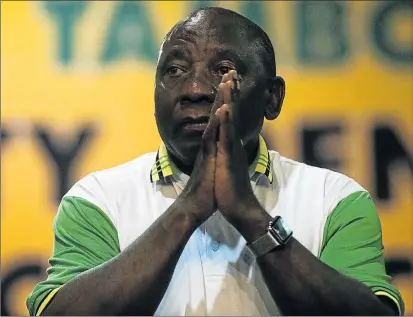  ?? Picture: GALLO IMAGES ?? HEAVY BURDEN: New president of the ANC Cyril Ramaphosa in pensive mood following his elevation to the top job in the ruling party at its 54th elective conference held at the Nasrec Expo Centre in Soweto on Monday