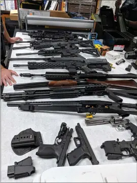  ?? COURTESY OF SUNNYVALE DEPARTMENT OF PUBLIC SAFETY ?? Sunnyvale officers obtained a gun violence restrainin­g order June 28to seize firearms from a fired auto dealership mechanic accused of threatenin­g co-workers.