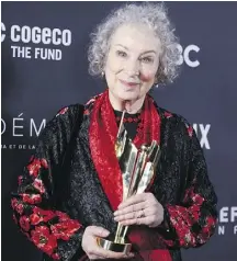  ?? PETER POWER/THE CANADIAN PRESS ?? The academy board gave Margaret Atwood a special tribute award.