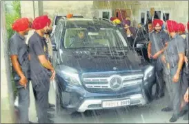  ?? PTI ?? Congress leader Navjot Singh Sidhu leaves for Chandigarh to meet CM Charanjit Singh Channi.