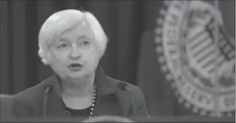  ?? SUSAN WALSH, THE ASSOCIATED PRESS ?? Federal Reserve Chair Janet Yellen speaks during a news conference in Washington on Wednesday.