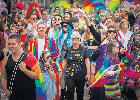  ??  ?? Dundee Pride march last year. Statistics show crime motivated by sexual orientatio­n have increased in the city.
