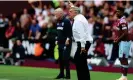  ?? Dulat/Getty Images ?? Sam Allardyce has tried to galvanise Leeds but their defeat at West Ham pushed them closer to relegation. Photograph: Tom