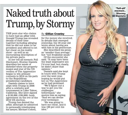  ??  ?? ‘Tell-all’ memoir.. Stormy Daniels