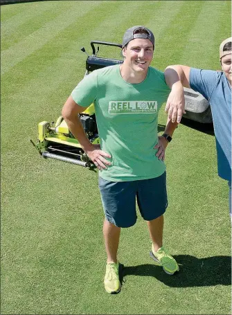  ??  ?? Brothers Jordan Netzel (left) and Aaron Netzel have their own YouTube channel called “The Lawn Tools.” The two have posted more than 100 videos since November 2018 and have had more than 1.6 million views on their site.