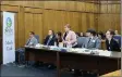  ?? MARY ELLEN GARRAHY — BUTTE COUNTY OFFICE OF EDUCATION ?? Las Plumas High School student Logan Nunley, seated far left, plays the role of the defendant in the
Butte County Mock Trial competitio­n Friday, at the Butte County Courthouse in Oroville.