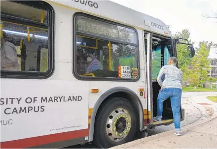  ?? ULYSSES MUÑOZ/BALTIMORE SUN PHOTOS ?? The Hogan administra­tion on Wednesday canceled its proposal to slash MTA bus service in the Baltimore region next year.