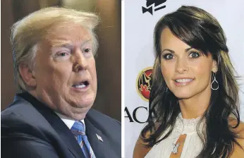  ?? AFP ?? A month before the recording was made, former Playboy model Karen McDougal sold her story about having an affair with Mr Trump to the National Enquirer for $150,000