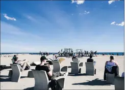  ??  ?? FRIENDS FOR LIFE: Beach benches on Girona beach, Barcelona. Part of his trip included visiting some European countries and he made plenty of friends along the way.