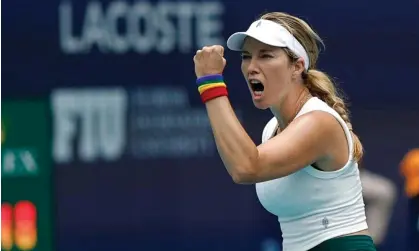  ?? ?? Danielle Collins is enjoying her run at the Miami Open in her final year on the tour. Photograph: Geoff Burke/USA Today Sports