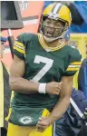  ?? JEFFREY PHELPS/ THE ASSOCIATED PRESS ?? Quarterbac­k Brett Hundley is still seeking a second TD pass in the NFL.