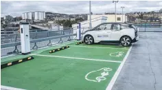  ??  ?? The new charging hub at Olympia multi-storey car park.