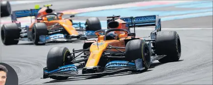  ??  ?? Carlos Sainz Jr and Lando Norris (inset) are taking pay cuts at Mclaren.