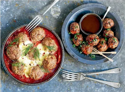  ??  ?? These meatballs are a delicious and attractive addition to any grazing platter.