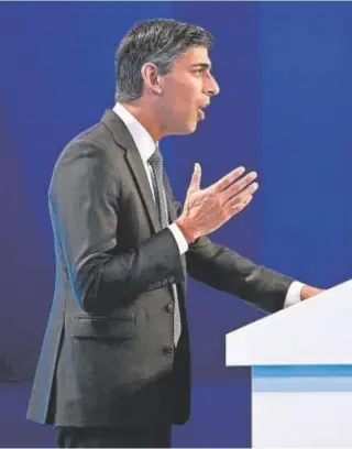  ?? // AFP ?? El primer ministro británico, Rishi Sunak, ayer en Birmingham