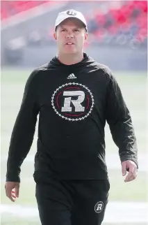  ?? TONY CALDWELL ?? Rick Campbell said the “ultimate” goal for his Redblacks is to keep Montreal’s points down when the two teams meet Thursday.