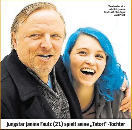  ??  ?? Verstanden sich sichtlich: Janina Fautz mit Film-Papa Axel Prahl