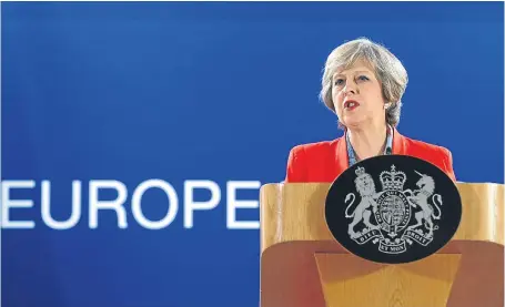  ?? Picture: AP. ?? Prime Minister Theresa May answers questions from the press.