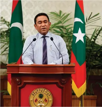  ??  ?? President Abdulla Yameen. A spokesman said the allegation­s against him were baseless. AFP