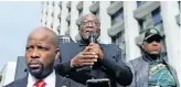  ?? ?? JACOB Zuma addresses MK Party supporters outside the Johannesbu­rg High Court on Monday after he challenged the
IEC’S decision to bar him from contesting elections. | ITUMELENG ENGLISH Independen­t Newspapers