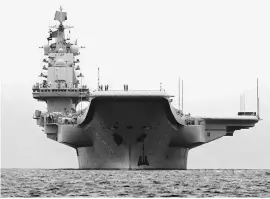  ??  ?? The People’s Liberation Army (Navy)’s aircraft carrier Liaoning