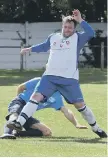  ??  ?? Times Inn Over-40s (white) in action against Ferryhill Greyhound.