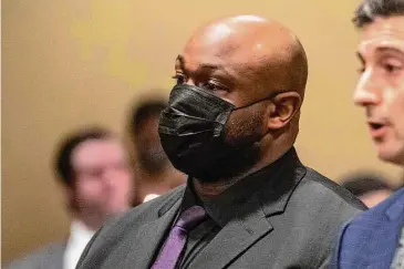  ?? Brandon Dill/AP ?? Former Memphis police officer, Desmond Mills Jr., accused of murder in the death of Tyre Nichols appear with his attorney at an indictment hearing at the Shelby County Criminal Justice Center Friday, Feb. 17, 2023, in Memphis, Tenn.