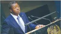  ?? (Reuters) ?? TOGO PRESIDENT Faure Gnassingbe addresses the UN General Assembly last September.