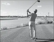  ?? [DANTE CARRER/THE ASSOCIATED PRESS] ?? Rickie Fowler watches his shot from the 18th tee during the final round of the Hero World Challenge on Sunday at Albany Golf Club in Nassau, Bahamas. Fowler won the tournament.