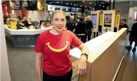  ?? ANDY JACKSON/STUFF ?? Lauren McAuslin is the youngest McDonald’s franchise owner in New Zealand.