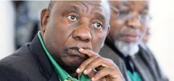  ??  ?? PENSIVE: ANC president Cyril Ramaphosa at the mini-rally in Qunu.