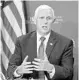  ?? WILFREDO LEE/AP ?? Vice President Mike Pence speaks at a roundtable discussion Monday at the University of Miami Miller School of Medicine Don Soffer Clinical Research Center.