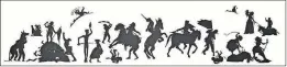 ?? CONTRIBUTE­D BY HIGH MUSEUM OF ART ?? “The Jubilant Martyrs of Obsolescen­ce and Ruin” is a 60-foot-wide mural of cut-paper silhouette­s by contempora­ry artist Kara Walker.